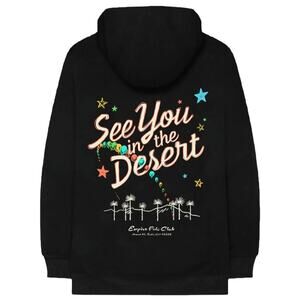 Coachella 2025 SEE YOU IN THE DESERT Hoodie Black Puff Print size 2XL NWOT